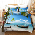 3D p&uuml;hade stiilis voodipesukomplekt ranna kookoselehtedest tekikate padjap&uuml;&uuml;r 2/3 t&uuml;kki AU/DE/US/UK/EU t&auml;issuuruses dekoratiivne tekikate Baby 100x135cm