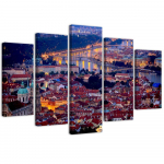 Viieosalise pildiga l&otilde;uenditr&uuml;kk Praha linna sillad 100x70 lilla