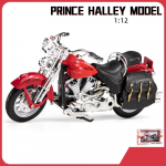 1/12 Scale Prince Halley Diecast mootorratta mudelm&auml;nguasi lastele V&auml;ikelastele poistele T&uuml;drukutele Kingikogu 1/12-17x8x7cm punane