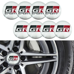 4 tk/partii 56MM/65MM auto stiiliga rattarummu katted kleebised GR spordiembleemi rehvi keskkorkide kleebis GR (56MM)