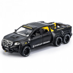 &Uuml;hildub 1:28 Scale Benz Pickup X-klassi mudelauto, survevalatud tsingisulamist tagasit&otilde;mmatav heli ja valgusega m&auml;nguauto lastele poiss-t&uuml;drukule 1/28-21x8.5x5.5cm must