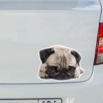 Tri Mishki WCS861 16x12cm Armas PUG koera autokleebis PVC v&auml;rvilised kleebised veekindel kleebis auto kere tagaaknal