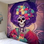 Mandala Skull Tapestry Print Gobel&auml;&auml;n Artist Kodu Seinakaunistus Tekk Rannar&auml;tik 150x130cm