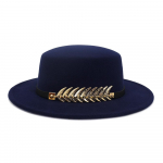 X4019 T&auml;iskasvanute tasapinnaline villane Fedora m&uuml;ts Canotier m&uuml;ts laia &auml;&auml;rega mood Boater villane m&uuml;ts, lame &uuml;laosa Adjust tumesinine