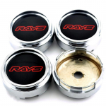 4 tk/partii Auto Styling Rattarummu katted RAYS Emblem Rehvikeskuse katted Autotarvikud 60MM must