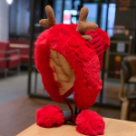 M&uuml;ts Naiste s&uuml;gisene ja talvine armas hirvesarve karvapall k&otilde;rvakaitse pl&uuml;&uuml;sis m&uuml;ts j&otilde;ulupaksendatud lei feng ratsam&uuml;ts 56-58cm