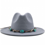 Uus meeste naiste laia &auml;&auml;rega villane vildist Fedora Panama m&uuml;ts v&ouml;&ouml;pandlaga Jazz Trilby Cap Party pidulik silindriga roosa, must X XL 56-58cm