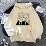 Kuum anime Hunter X Hunter Killua 2D tr&uuml;kiga unisex puuvillane kapuutsikasual suur &uuml;lepea k&auml;ivitatav populaarne dressipluus moodne unisex riietus 2XL