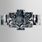 Seinakunst l&otilde;uendimaal HD prinditud plakat Kodukaunistus 5 paneeli loom Tiiger elutuba Modulaarsed pildid ilma raamita 20x35cm*2 20x45cm*2 20x55cm*1