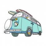 Surfikaubiku kleebis autovin&uuml;&uuml;lkleebise veekindlal kaunistusauto kleebistel A-15cm-Longest Side