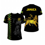 Tessffeli Jamaica L&otilde;vi embleem, suvine mood 3D-prindiga T-s&auml;rk Meeste Naiste l&uuml;hikeste varrukatega T-s&auml;rk Streetwear Style-4 L