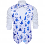 Barry.Wang Meeste Vest Vest Kikilips Hanr&auml;tik Mansetin&ouml;&ouml;bid Jacquard kootud siidist pulma tutvumispeo komplekt S