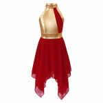 Lastele, t&uuml;drukutele, l&uuml;&uuml;rilisele balletitantsule lavale, kost&uuml;&uuml;m, uisutamiskleit, varrukateta trikoo tantsuriided 5-6 Years punane