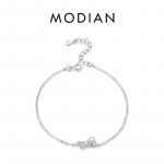 Modian 925 Sterling H&otilde;bedane Lihtne armas kikis&otilde;lme emailiga reguleeritav k&auml;ev&otilde;ru naistele plaatinaga kaetud ehete peokingitus h&otilde;be