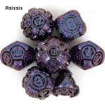 7 tk lilla, must hammasrattaga metallist t&auml;ringud, t&auml;ismetallist mitmetahuline t&auml;ringukomplekt, sobib rollim&auml;nguks RPG lauam&auml;ngu kaardim&auml;nguks lilla