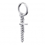 1tk Meeste Tutt Chain Cross Charm Ear Clip Hoop Huggie Earring Ehted 1 h&otilde;be