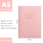 (Saab graveerida logo) 2024 ingliskeelne ajakavaraamat, A5 &otilde;ppeplaani raamat, p&auml;evik, memo, t&ouml;&ouml;plaani raamat, koosoleku protokolli raamat A5 punane