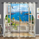 Looduslik maastik Maastik Merevaade Kajakas Aknakardinad Rulood elutuppa Magamistoa Vannitoa K&ouml;&ouml;gi uks Kodukaunistus W65X60H(cm)X2Pcs&Hook