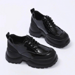 Fujin 6cm Patent ehtsast nahast naiste platvormpumbad Naiste n&ouml;&ouml;riga kiilupumbad K&otilde;rge kaubam&auml;rgiga Moodsad poolsaapad k&otilde;rge kontsaga kingad 34 beež