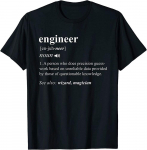 Engineer Definition Funny Engineering Mechanical Civil Unisex T-s&auml;rk S