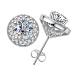 D v&auml;rvi 2,4 cttw moissanite teemant vintage k&otilde;rvar&otilde;ngad naistele 18K kullatud 925 sterling h&otilde;bedast k&otilde;rvar&otilde;ngad