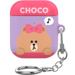 iColors Line Friends Ppaekkom AirPods 1 2 &uuml;hilduv &otilde;huke &uuml;mbris, &scaron;okolaad pink