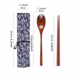 Hiina s&ouml;&ouml;gipulgad lauan&otilde;ud, puidust s&ouml;&ouml;giriistade komplektid lusikahargiga riidest kotiga Keskkonnas&otilde;bralik kaasaskantav reisimine 1 Set