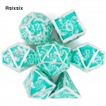 7 tk h&otilde;berohelist k&auml;sitsi metallist t&auml;ringut t&auml;ismetallist mitmetahuline t&auml;ringukomplekt, mis sobib rollim&auml;nguks RPG lauam&auml;ngu kaardim&auml;nguks mitmev&auml;rviline