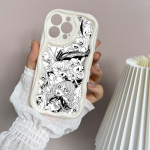 N1 Anime Girl Cartoon Jaapan Cute Drool Face Laineline telefoni&uuml;mbris iPhone 15 14 Pro Max jaoks Samsung S24 Ultra A54 A14 Xiaomi Redmi 13C Huawei pehme tagakaas for iPhone 6