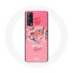 Coque pour Vivo Y72 TWICE Logo Rouge Affiche What Is Love