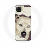 &Uuml;mbris Samsung Galaxy A22 5G Pitbull Dog White jaoks