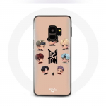 Coque pour Samsung Galaxy S9 Plus BTS TinyTAN Animation Affiche RM Jin Suga J-Hope Jimin V Et Jungkook