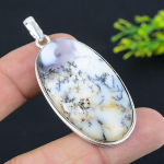 Natural Dendrite Opal Gemstone 925 Sterling Silver Gift Pendant 2.36 c3j25