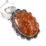 Natural Strawberry Quartz Gemstone 925 Sterling Silver Gift Pendant 2.25 v1h10