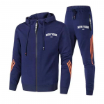 New York 199X Print naiste t&otilde;mblukuga spordi&uuml;likond Sportlik spordidress T&otilde;mblukuga kost&uuml;&uuml;mid Kapuutsiga jope ja dressip&uuml;ksid 2-osaline komplekt S