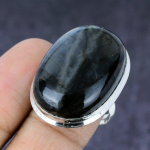 Natural Labradorite Gemstone Handmade 925 Steling Silver Gift Ring Size 8 i0a75
