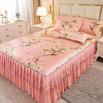 3 tk/partii kaheinimese voodilinade komplekt klassikaline pits, kuninglik sinine voodilina voodi seelik, masinas pestav pulmavoodikate madratsi kate 200X220CM