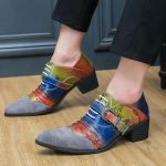 Meeste K&otilde;rged kontsad Valge Nahast Derby Pulmakleit Tants &Auml;ri Ametlik Lift Kingad K&otilde;rgus Suurendus Tuxedo Prom Blazers Kingad meestele EU:38 sinine