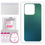 apgo Protective Skin Sticker for the back compatible with Tecno Spark 8T, Wrap Film, Foil, Vinyl - Pattern Carbon Chameleon CAKA1