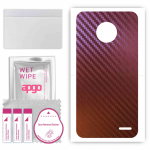apgo skin sticker film foil vinyl for the BACK compatible with Motorola Moto E4 Plus, scratch-resistant, easy to install - Carbon Chameleon CAKA5