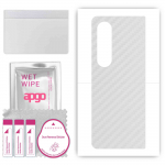 apgo Protective Skin Sticker for the back compatible with Samsung Galaxy Z Fold4, Wrap Film, Foil, Vinyl - Pattern Transparent Carbon