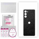 apgo Protective Skin Sticker for the back compatible with Moto G200 5G Dual SIM, Wrap Film, Foil, Vinyl - Pattern Black Honeycomb