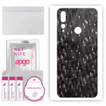 apgo Protective Skin Sticker for the back compatible with HTC Desire 19 Plus, Wrap Film, Foil, Vinyl - Pattern Carbon Black Pixel