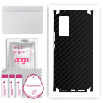 apgo Protective Skin Sticker for the back+sides compatible with Vivo X60t, Full Wrap Film, Foil, Vinyl - Pattern Carbon Black