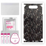 apgo Protective Skin Sticker for the back+sides compatible with Samsung Galaxy A80, Full Wrap Film, Foil, Vinyl - Pattern Carbon Black Pixel