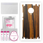 apgo Protective Skin Sticker for the back+sides compatible with Xiaomi Poco F2 Pro, Full Wrap Film, Foil, Vinyl - Pattern Tigerwood