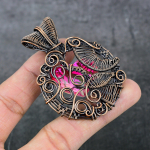 Natural Bi-Color Tourmaline Copper Wire Wrap Gift Jewelry Pendant 2.60 s7y72