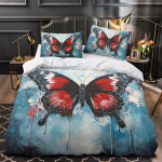 3D V&auml;rviline Liblikas Voodipesukomplekt Moodne Kiirkuivav Tekikott Padjap&uuml;&uuml;r 2/3 tk T&uuml;drukute Laste Naiste Pehme Kate T&auml;issuuruses Voodile Baby 100x135cm gray