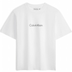 Calvin Klein Logoga puuvillane Slim Fit hingav l&uuml;hikeste varrukatega T-s&auml;rk naiste topid hele-valge 40WH113-YAA M