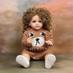 55 cm Reborn Baby v&auml;ikelapse printsess kogu kehaga, pehme silikoon, painduv, pehme puudutusega lokkis juustega kingitus t&uuml;drukule nukule 55cm